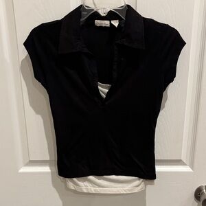 Charlotte Russe Black collard Shirt